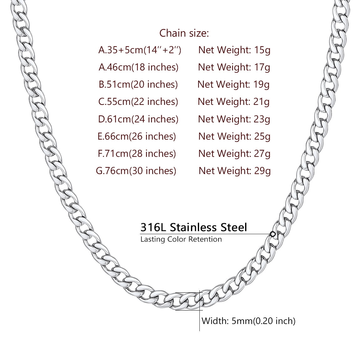 ChainsProMax 5mm Stainless Steel Curb Chain Necklace photo 7