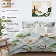 thumbnail image 3 of 3 Piece Botanical Flowers Duvet Cover Set Twin Size, Microfiber Comforter/Quilt Cover with Corner Ties and 2 Pillowcases, Country Magnolia Leaves Branches All Season Soft Bedding with Zipper Closure, 3 of 8