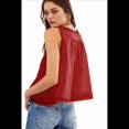 thumbnail image 2 of Blusas de Verano Bohemias con Lazo Frontal para Mujer, Blusas Playeras de Encaje con Botones, Sin Mangas, de y , Estilo Y2k 2025, Color Vino Tinto, S, 2 of 6
