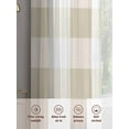 thumbnail image 6 of Beige Plaid Sheer Curtains 96 Inch Length 2 Panels Set for Living Room/Bedroom, Spring Summer Farmhouse Buffalo Checkered Curtain Sheers Drapes Rod Pocket Curtains Window Treatment Set 52''x96''x2, 6 of 7