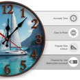 thumbnail image 3 of Sailboat Tropical Wall Clock 10 Inch Silent Non Ticking Round Clock Decoration for Living Room Kitchen Bedroom Bathroom Office Classroom, 3 of 8