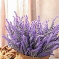 thumbnail image 5 of Artificial Lavender Flowers 8pcs Fake Plants with Faux Plastic Wedding Bouquet for Home Party Wedding Balcony Garden Patio Outdoor Decoration (Purple,8pcs), 5 of 8