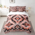thumbnail image 3 of Manfei Vintage Aztec Tribal 7pcs Bedding Comforter Set,bohemian Flower Floral Queen Bedding Sets,Pink Black Gray Queen Sheet Sets For Girls Kids,Ultra Soft Home Decor Reversible, 3 of 9