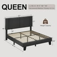 thumbnail image 4 of Honfach Queen Bed Frame, Velvet Upholstered Platform Bed Frame, Solid Wood Slats & Heavy Duty Feet Support, No Box Spring Needed, Noise-Free, Easy Assembly, Dark Gray, 4 of 8
