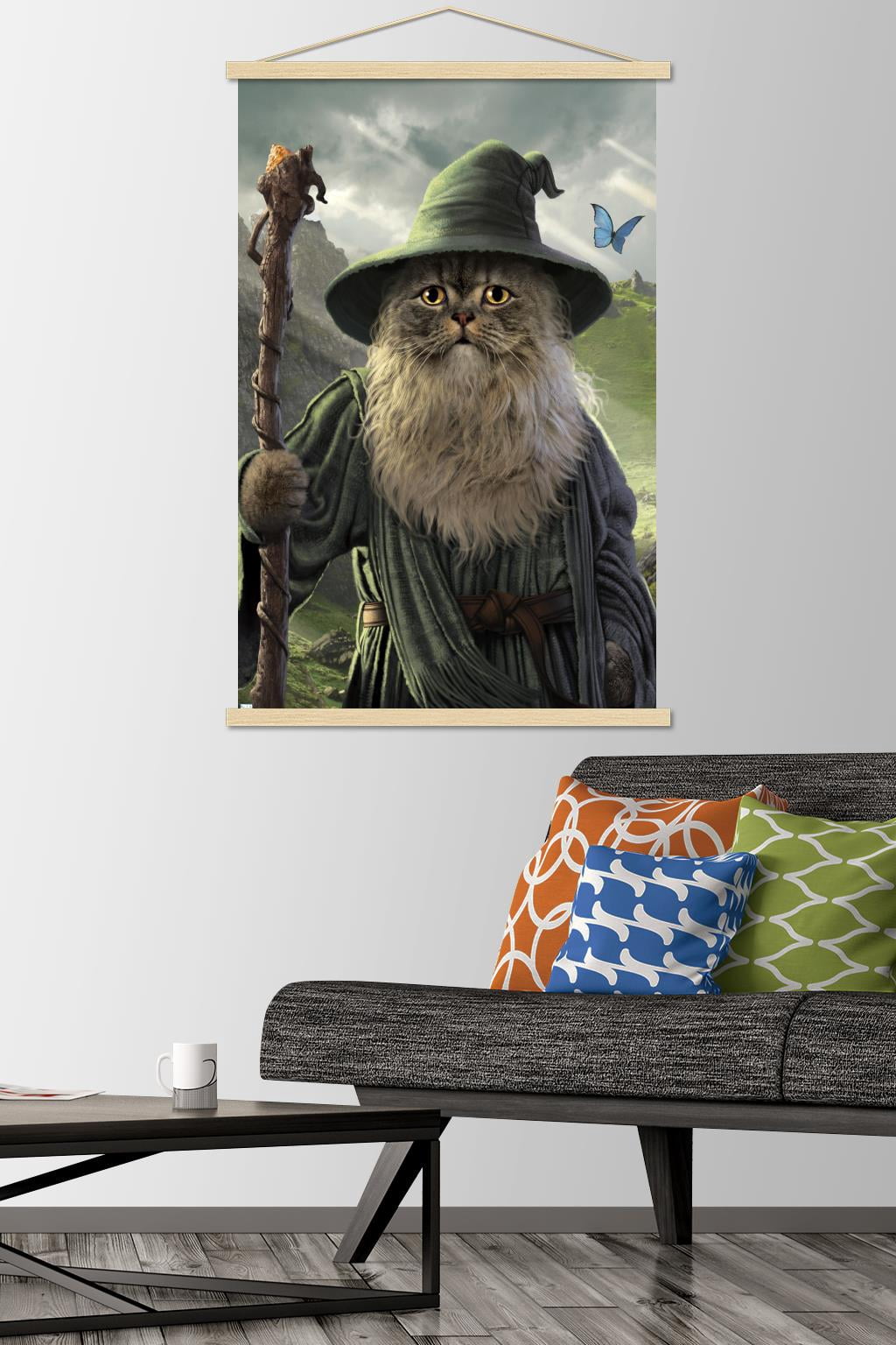 Vincent Hie - Catdalf Wall Poster with Wooden Magnetic Frame, 22.375" x 34"
