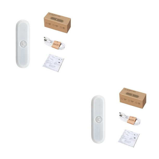 Barra de luz recargable Inteprter lámpara de gabinete inalámbrica Sensor Corto Blanco 2Conjunto