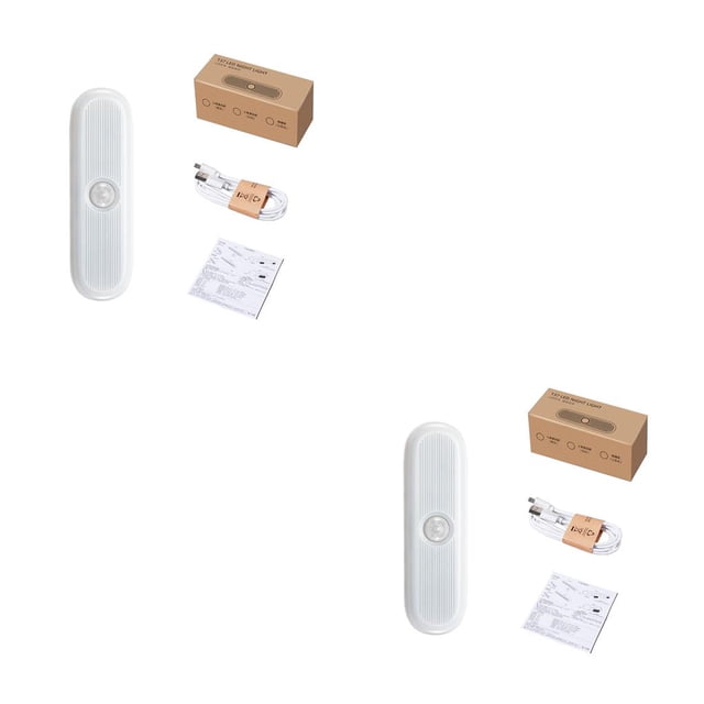 jesticaly Light Bar Rechargeable Cabinet Lamp Kitchen Adhesive Plastic Household Room Sticky Battery Powered Night Lighting Sensor Short White 2Set