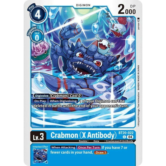 Digimon Release Special Booster 2.5 Common Crabmon BT20-022 (X Antibody)