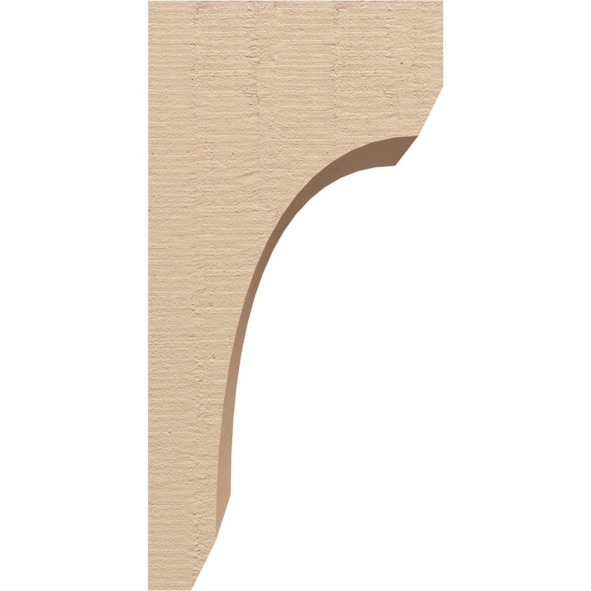 6"W x 6"D x 12"H Wide Legacy Rough Cedar Woodgrain TimberThane Corbel, Primed Tan