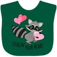 thumbnail image 3 of Inktastic Stealin' Your Heart Cute Raccoon Boys or Girls Baby Bib, 3 of 4