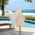 thumbnail image 3 of Yayeee Kids Hooded Towel with Hand Pockets Beach Soft Absorbent Bath Wrap 50 x 23.5 inch, Wavy Striped, 3 of 5