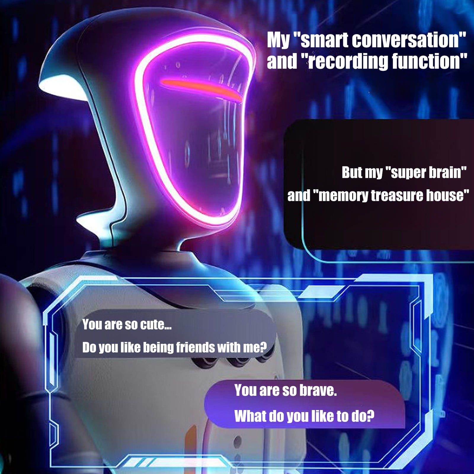 Interactive Robot Toy, Voice Control Remote Programmable Companion with Gesture Sensing, 12 Joint Movements USB Rechargeable, Educational Electronic Device for Family, 13.38x6.29x4.52in