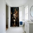 thumbnail image 4 of Humorous Animal Print Bathroom Shower Curtain Funny Sitting On Reading Newspaper Design Polyester Fabric Bath Curtain for Home, 4 of 4
