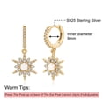 thumbnail image 2 of TINGN Starburst Huggie Hoop Earrings S925 Sterling Silver Post CZ Star Opal Dangle Hoop Earrings for Women, 2 of 5