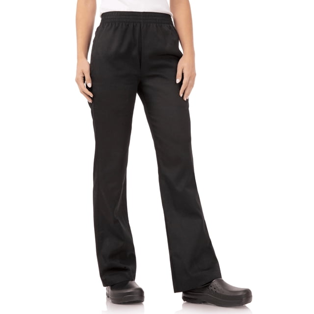 Pantalones Chef Works Essential Baggy para mujer, talla XXL, color negro