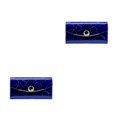 thumbnail image 1 of Guardurnaity Cartera de cuero para mujer, elegante tarjetero Rectangular de gran capacidad, bolsillo con cremallera, carpeta de fotos, monedero, Azul Tipo 1 2Conjunto, 1 of 6