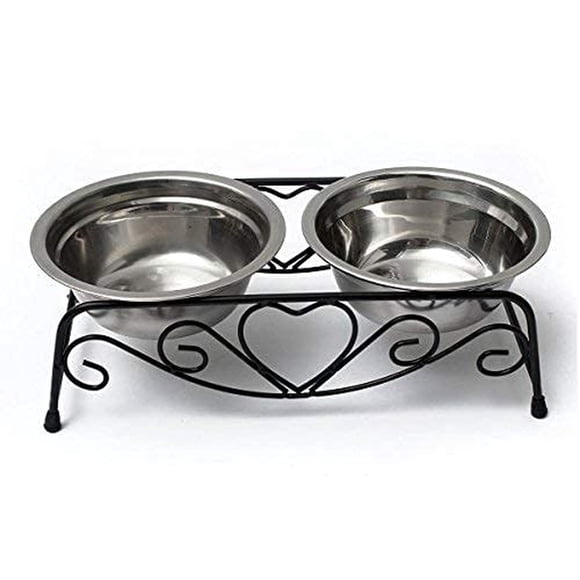 Cuencos para Mascotas Yosoo Acero Inoxidable Soporte Retro Dobles para Perros y Gatos
