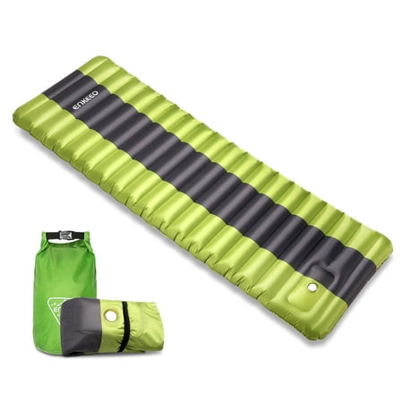 ENKEEO Inflated Sleeping Pad Lightweight Inflatable Camping Mat Comfortable & Ergonomic Textured Design Airbed with Packing Bag for Hiking Backpacking Traveling
