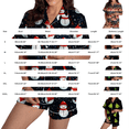 thumbnail image 4 of LIZUOJUN Christmas Pajama Set for Women Two Piece Short Sleeve Notch Collar Button Front Top and Matching Shorts Silky Satin Sleepwear Festive Print Holiday Loungewear, XXL, 4 of 8