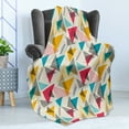 thumbnail image 4 of Geometric Soft Flannel Fleece Throw Blanket, Colorful Memphis Style Triangles Abstract Forms Repetition Design, Cozy Plush for Indoor and Outdoor Use, 50" x 70", Eggshell and Multicolor, by Ambesonne, 4 of 5