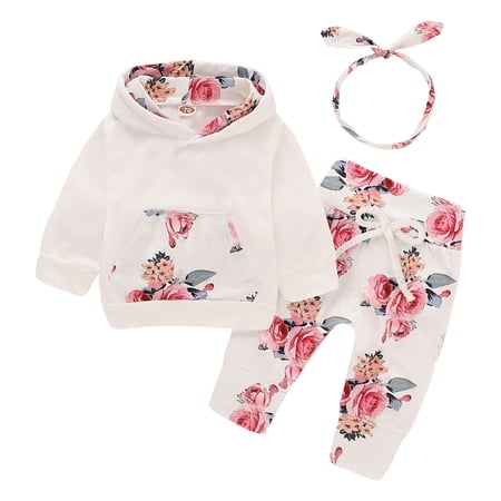 Dagaeig Baby Girl Clothes 0-3 Months Ruffle Long Sleeve Sunflower Print Bodysuit 2PCS(Beige 9-12 Months)