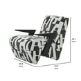 thumbnail image 5 of 27 Inch Accent Chair, Polyester Black and White Geometric Pattern Print, 5 of 5