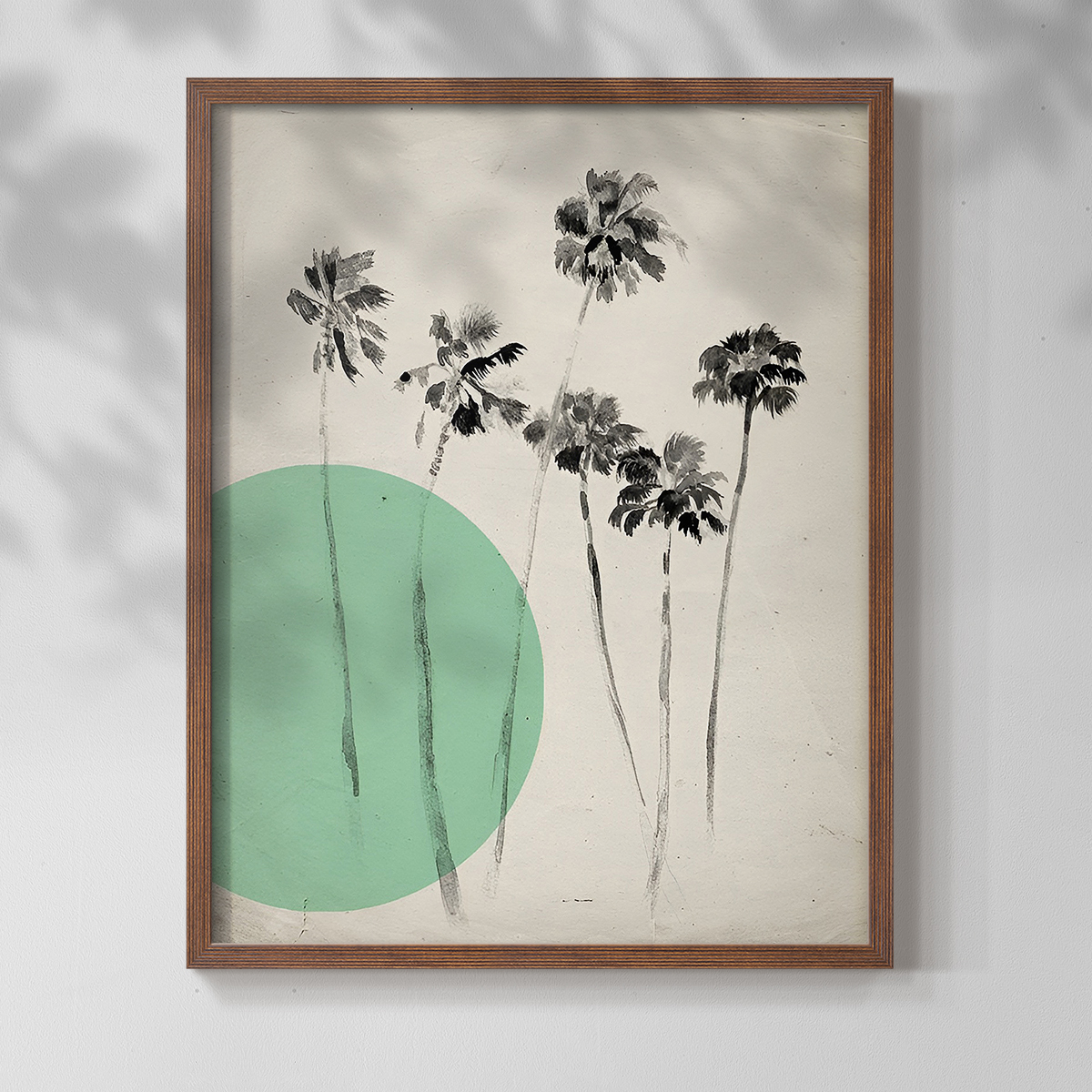 Vintage Floral Print LXIII - 14in. x 11in. Vintage Framed Print in Walnut Wood Frame