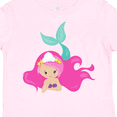 thumbnail image 4 of Inktastic Cute Mermaid, Pink Hair, Green Tail Girls Toddler T-Shirt, 4 of 5