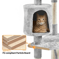 thumbnail image 6 of Alden Design 79"H Multilevel Large Cat Tree Condo Tower with Scratching Post, Light Gray, 6 of 7