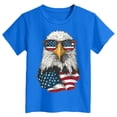 thumbnail image 5 of Zshosam Red White And Blue Shirt Kids Toddler Little Girls 4th of July T-Shirt Red White & Blue Patriotic Retro American Flag Top Size 2T 3T,(Blue 2-3 Years), 5 of 5