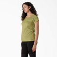 thumbnail image 3 of Dickies Women's Cooling Short Sleeve Pocket T-Shirt, Fern Heather, S, 3 of 4
