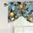 thumbnail image 5 of Tie Up Valances for Windows, Lemon Flowers Adjustable Valance Curtains Window Treatment for Living Room, Country Bird Plant Watercolor Blue Summer Rod Pocket Kitchen Curtains & Drapes 54x18 Inch, 5 of 9