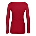 thumbnail image 4 of Lumtrix Womens Long Sleeve Shirts Scoop Neck Ribbed Knit Slim Fitted Tops Casual Basic Tee 2026 Spring Fall Fashion Clothes Red M, 4 of 4