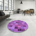 thumbnail image 3 of Ahgly Company Indoor Round Patterned Heliotrope Purple Area Rugs, 5' Round, 3 of 6