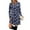Dark Blue, variant on Women's Fashion Casual Dress with Pockets Decorative Buttons Polka Dot Prints Round Neck Long Sleeves for Spring and Autumn Outings,Blue,L