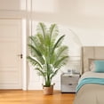 thumbnail image 5 of 6 Feet Artificial Plants in Basket Faux Green Areca Palm Plant with Woven Seagrass Belly Basket, Fake Tree for Home Decor Office House Living Room Indoor Outdoor, 5 of 9