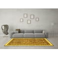 thumbnail image 3 of Ahgly Company Machine Washable Indoor Rectangle Abstract Yellow Modern Area Rugs, 6' x 9', 3 of 4