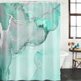 thumbnail image 3 of Aqua Marble Waterproof Fabric Shower Curtain,Modern Abstract Waves Silvery Farmhouse Waterproof Fabric Shower Curtain for Bathroom Curtains Bathtubs Hotel Shower Curtains with 12 Hooks Small 36x72in, 3 of 8