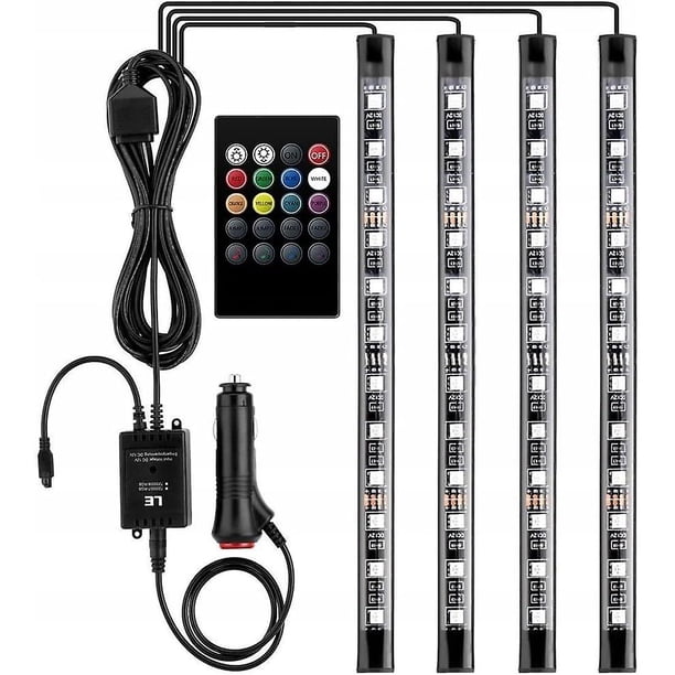 Luces LED para interior de coche JINMJMXG 12 V 4 piezas 48 RGB a prueba de agua