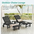 thumbnail image 3 of Dycanpo Chaise Lounge Chair Outdoor, with Adjustable Backrest & Wheels, Black, 3 of 8
