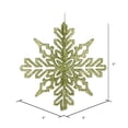 thumbnail image 2 of Vickerman 6" Lime 3D Glitter Snowflake Christmas Ornament, Set of 3, 2 of 3