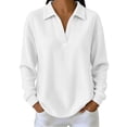 thumbnail image 2 of FAHUOMU Women's Waffle Knit Top Long Sleeve V Neck Shirts Soft Lightweight Collared Outfits Casual Fall Fashion Blouses, 2 of 10