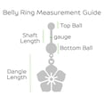 thumbnail image 4 of Pack of two Navel Ring with Cubic Zirconia Star Design 14g, 4 of 7