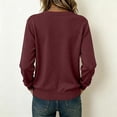 thumbnail image 4 of Ovbmpzd V-Neck Fall Womens Tops Cardigan Wine Fuzzy Sweater Long Sleeve Lightweight Casual Tops,L, 4 of 6