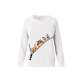 thumbnail image 3 of Jersey de mujer, sudadera informal holgada con estampado de gato, cuello redondo, camisetas de manga larga, moda de otoño, camisas holgadas, 3 of 4