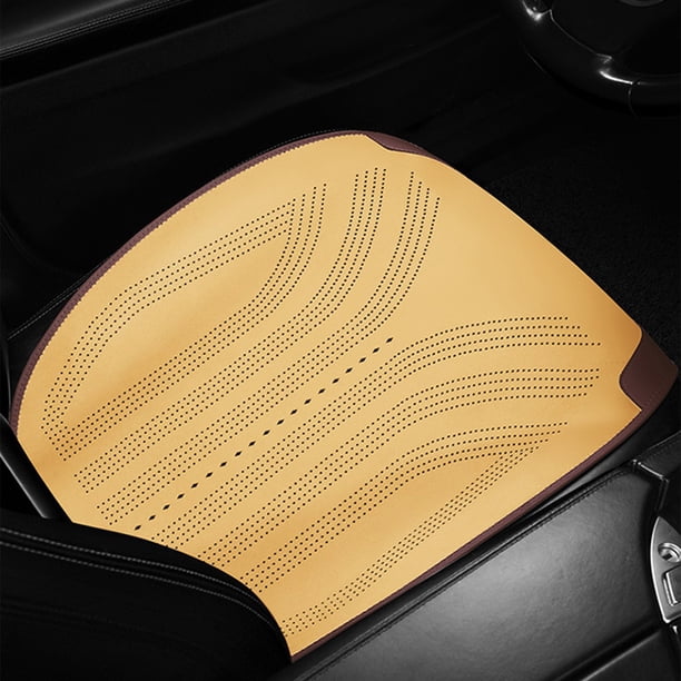 Cojín para asiento de coche, funda de cojín para asiento de coche, cojín de terciopelo de cuero transpirable, paquete de medio