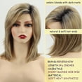 thumbnail image 1 of Pelucas para mujeres blancas Peluca de pelo liso medio con raíces oscuras Pelucas sintéticas para mujer 1 pieza Color de imagen ZefeiWu 8390615039703, 1 of 1