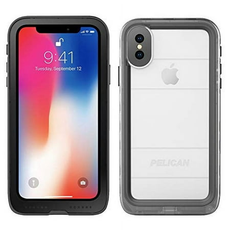 iPhone 8 Plus Case | Pelican Marine Waterproof Case - fits iPhone 8 Plus and 7 Plus (Clear/Black)
