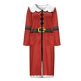thumbnail image 3 of Yuyamidu Santa Claus Long Bath Robe Christmas Robes Nightgowns for Women Size 2XL Red Long Sleeve Zippered Bathrobes Ladies Pajama House Coat Comfy Robe, 3 of 7