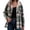 Green, variant on Women's Plaid Hooded Shacket Button Down Fleece Lined Flannel Jacket Casual Outerwear with Pockets for Fall Winter Daily Wear